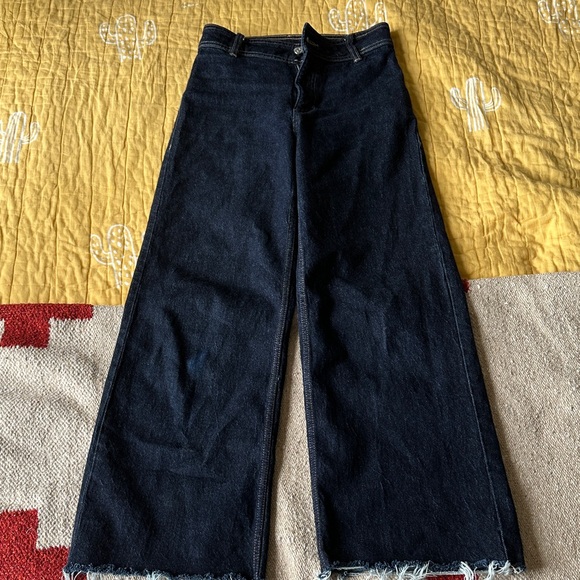 Mango Dark Blue Flare Jeans US 1 EUR 32 - Picture 1 of 6